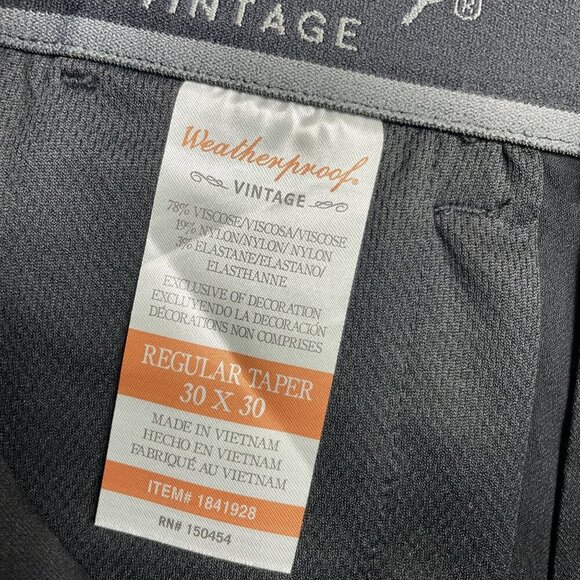NEW Weatherproof Vintage Men's 30X30 Hybrid Tech Pants Regular Fit Active Black - Picture 6 of 8